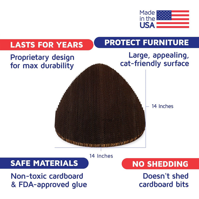 Кігтеточка для котів Americat XL з картону, з обох сторін, міцна, без ворсу, довговічна