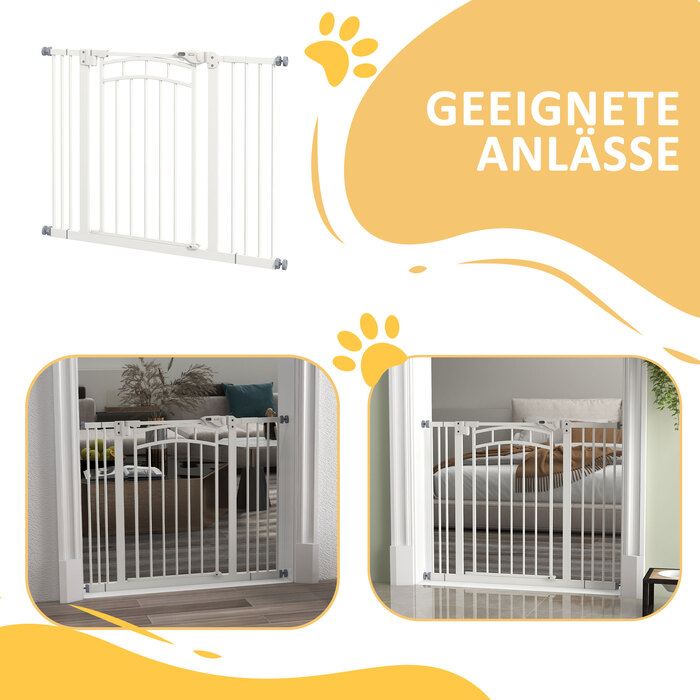 PawHut Dog Door Gate 74-100 см шлагбаум з дверима з автоматичним закриванням без свердління для малих і середніх собак