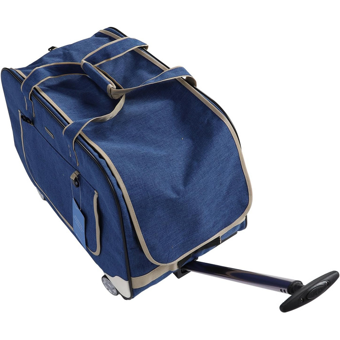 Транспортна переноска для собак, складана, велика, з колесами та телескопічною ручкою, для котів та собак до 17,5 кг (BLUE)