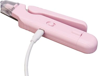 Електричний триммер для нігтів собак і котів з LED-підсвічуванням, шліфувальник для догляду за лапами та цуценятами, рожевий