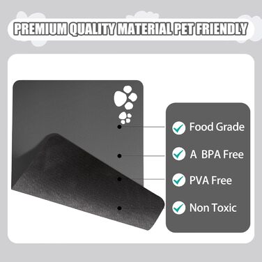 Гумова килимок для годівлі собак та котів, 44.5 x 71 см, сірий (4 лапки)