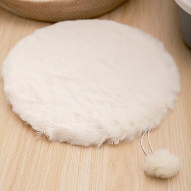 SHENGOCASE 2 шт. круглі подушки з штучного хутра 30 см, з імітацією кролячого хутра, для ліжок котів та собак, замінні подушки для котячих комплексів, кліток, вольєрів, меблів. Діаметр 30 см