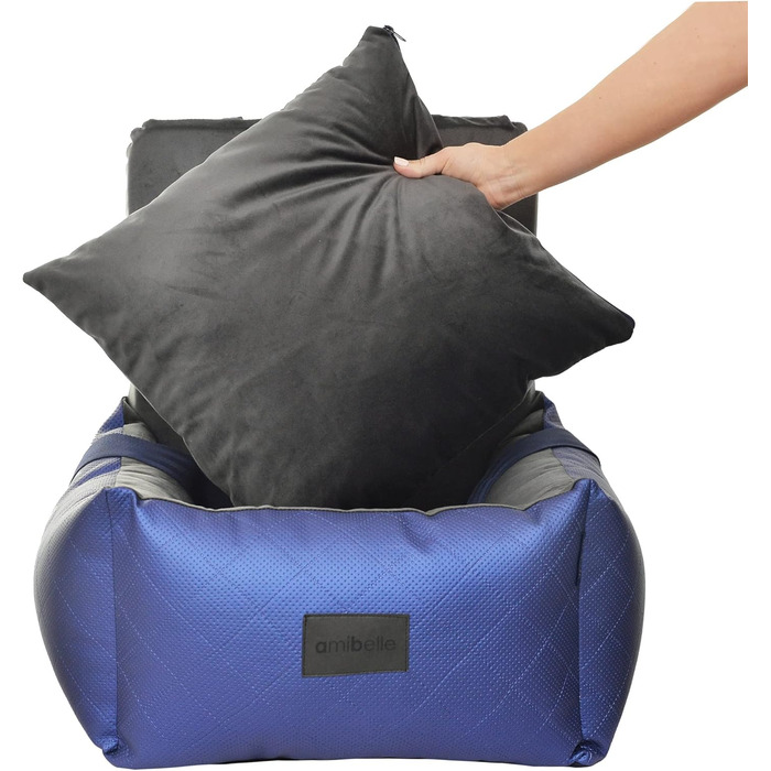 Автомобільний сидіння для собак Bella Weiß: штучна шкіра, м'який плюш, 55x55 см