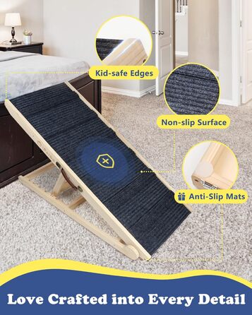 Рампа для собак та котів Hunderampe - складана, регульована, до 90 кг, 30-60 см