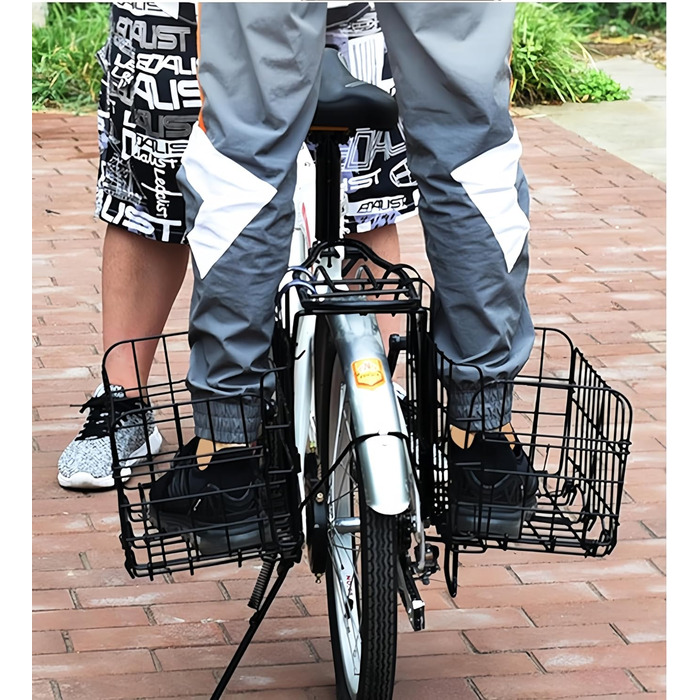 Складаний велосипедний кошик - навісний багажник для перевезення вантажу, швидкознімний, для керма та багажника, до 25 кг (срібний)