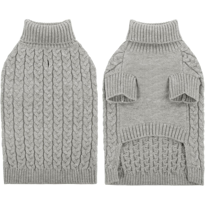 Теплий в'язаний пуловер для собак CITE TOILE різних розмірів, сірий