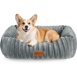 Ліжко для собак Nobleza, 65x55x20 см, сіре, з м'якою піною, знімний чохол, неслизьке дно