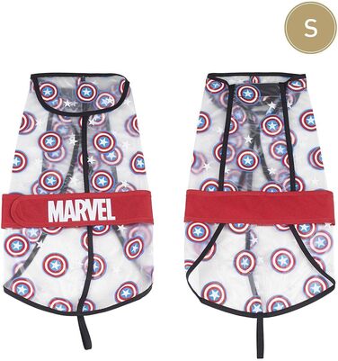 Дощовик для собак Captain Aerica від Cerdá - офіційна ліцензія Arvel, водонепроникний, розмір S