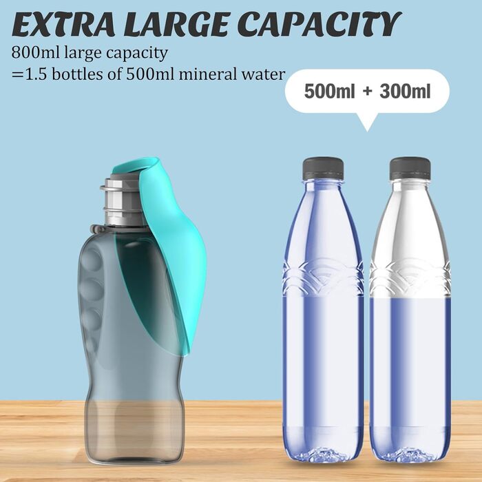 Фляга для собак PIWOSGOL 800 мл: для прогулянок, подорожей, кемпінгу та альпінізму