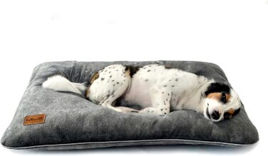 М'який лежак для собак середнього розміру, велюрова подушка для собак, 90x60 см, сірий колір