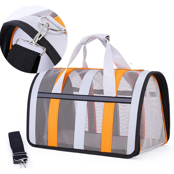 Переносна переносна сумка-переноска для кота з сіткою, складана, рожевого кольору (40x27x24 см)