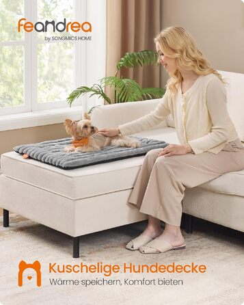Накидка для собак та котів Feandrea, 75 x 50 см, сіра, машинне прання, захист дивану