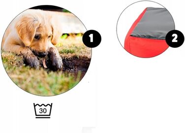 Ліжко для собак та котів KingDog з мікрофібри з двома подушками, корзина для собак, ліжко для домашніх тварин, миється, водонепроникний матеріал (розміри: 100x80 см / 115x95 см, сірий/чорний)