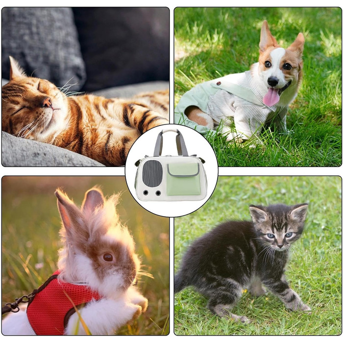 Транспортна сумка для котів та маленьких собак, портативна, складна, зелена