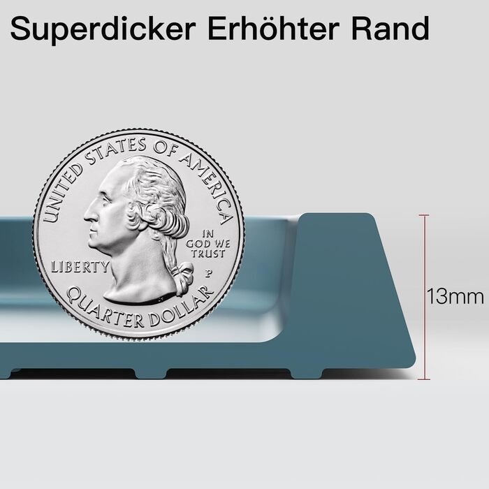 Підкладка під миску для котів та собак, силіконова, товста, з бортиками, велика (блакитна)