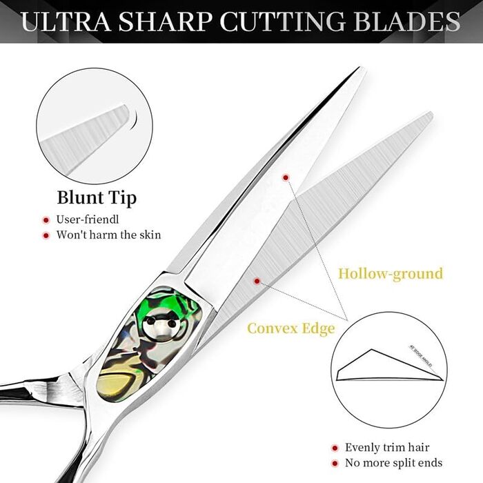 Набір ножиць для грумінгу собак 6 дюймів: прямі та розріджуючі ножиці для професійного догляду за шерстю.