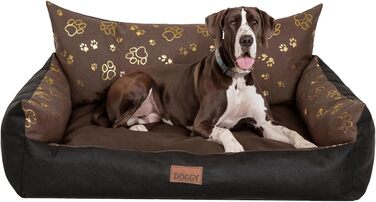 Водонепроникне ліжко для собак великих порід, ліжко-софа для собак середніх порід, миється, знімний килимок, Oeko-Tex, 106x80 см (XXXL, Коричневий 3D)