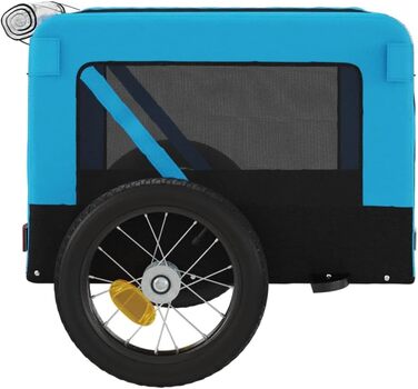 Причіп для велосипеда для собак, котів, блакитний та чорний, Oxford-Gewebe та залізо