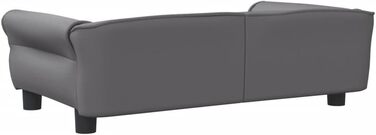 Софа для собак Festnight, ліжко для маленьких собак і котів, диван для домашніх тварин, крісло для котів, подушка для собак, ліжко для собак, подушка для котів, штучна шкіра, сірий, 95x55x30 см