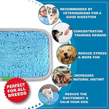 Килимок для собак-шукачів, інтелектуальна іграшка, блакитний, 43x53 см, миється, не ковзає