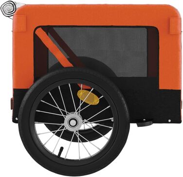 Причіп для велосипеда для собак Оранжево-чорний, Oxford-тканина та залізо, LH41939