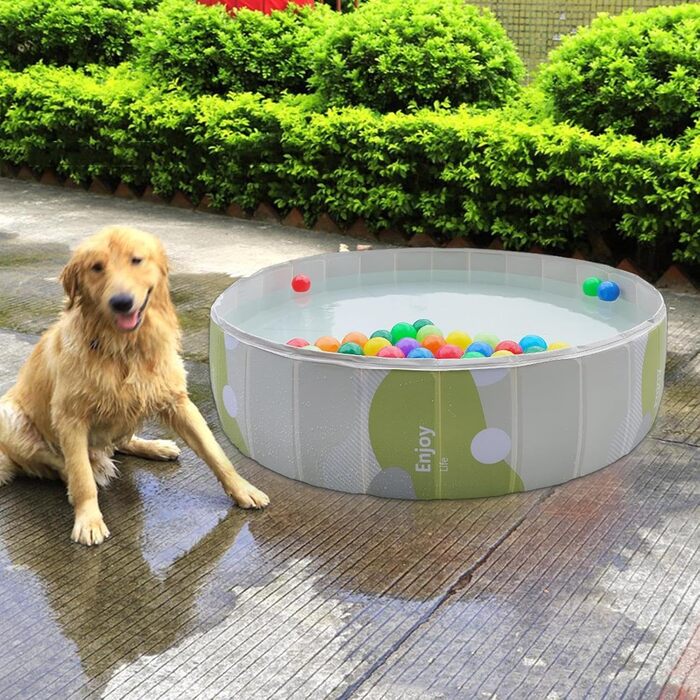 Зручний надувний басейн для собак | 120 см | Переносний басейн для тварин | Ідеальний для купання та ігор на вулиці та в приміщенні для дітей, немовлят та собак