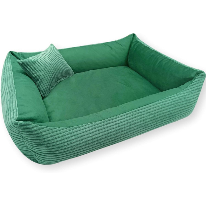 М'яке ліжко для собак 4L Textil Molly, корзина для собак, середні породи, 100x80 см, зелений колір, знімний чохол, миється