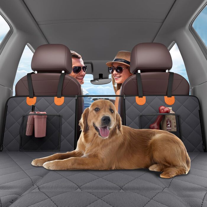 Захисна ковдра для собак VEVOR на заднє сидіння авто, 137x61 см, до 180 кг, з жорсткою основою, сітчастим вікном та кишенею для зберігання