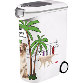 Контейнер для корму Curver Pets Collection 54 л (20 кг), герметичний, з колесами, проти запаху, для собак, 28×49×61 см