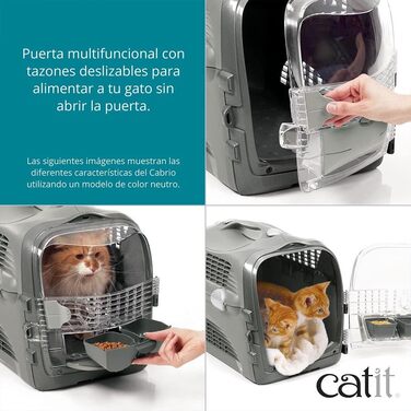 Переноска для котів Catit Cabrio, транспортна коробка, 51×33×35 см, бірюзово-сіра