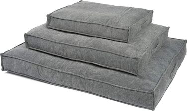 JAMAXX Преміум подушка для собак, ортопедична, 65x50 см, срібно-сірий колір, знімний чохол з Chinelle, м'яка наповнювач з Visco піни