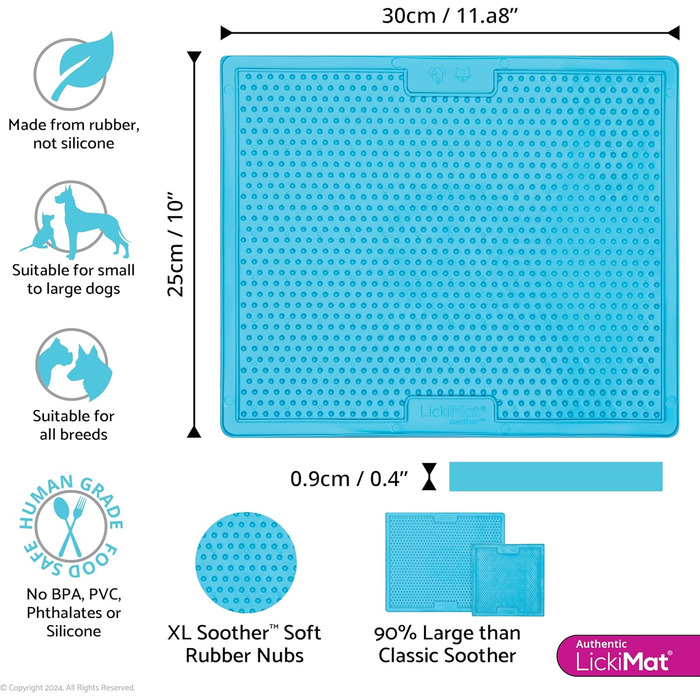 LickiMat X Large Schnuller: килимок для собак проти нудьги та тривоги, зелений (Турквіс)
