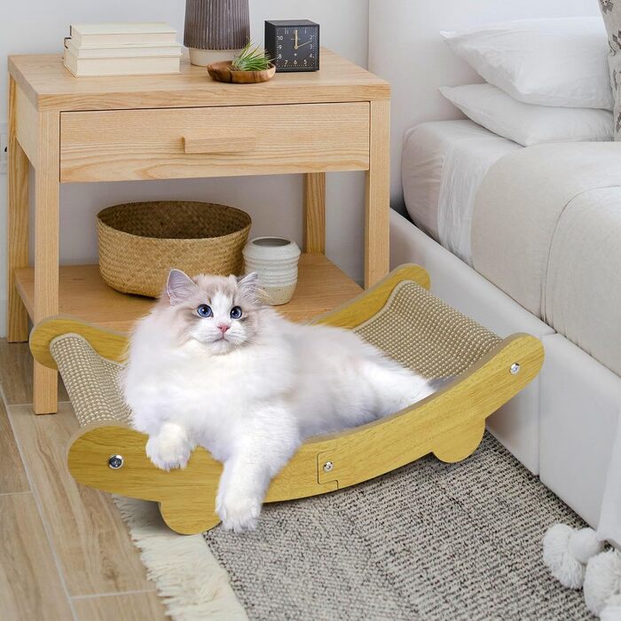 LUMIN TUTU Двостороння кігтеточка та ліжко для котів, 59x34 см, міцна та багаторазова, без виділення ворсу