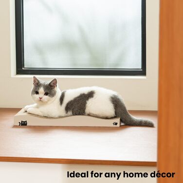 Котячий когтетоп з коробкою та 4 змінними шарами когтеточки - великі меблі для котів з міцного гофрокартону, двосторонні когтеточки з наклейками DIY - лежанка для котів у квартирі, захист меблів, великий розмір