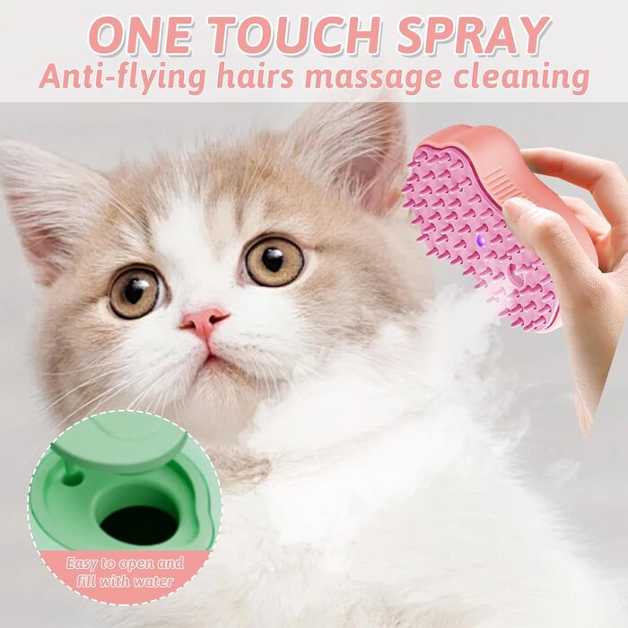 Щітка для котів та собак з водою, самоочисна, для короткої та довгої шерсті, видаляє шерсть, масаж, догляд (рожева, блакитна, зелена)