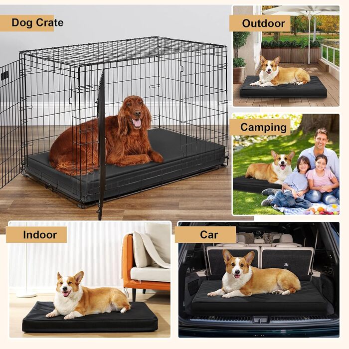 Ортопедичне ліжко для собак та котів, вологостійке, з memory foam, знімний чохол, квадратне