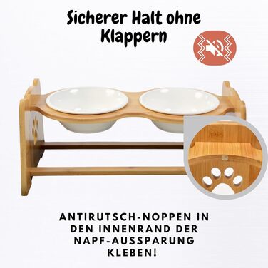 Преміум годівниця для собак та котів Petzy Ceramic, 350 мл | Регульована висота, антиковзаюча підставка, ідеальна для маленьких тварин