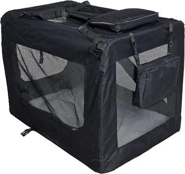 ESTEXO Транспортна переноска для собак та котів, складана, автобокс (XXL, чорний)