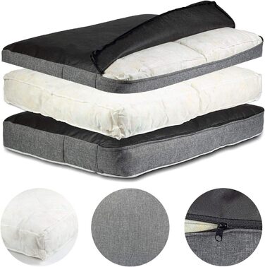 Крісло-ліжко для собак середніх порід | М'яке ліжко з memory foam | Легко миється | Сірий колір, 50 x 65 см