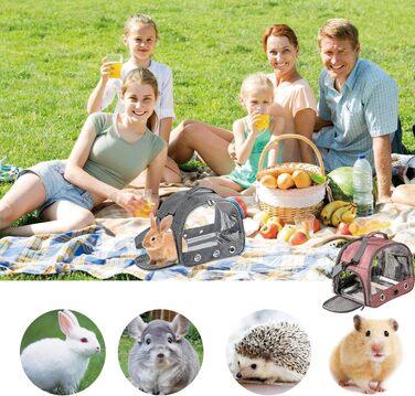 Транспортна сумка для папуг: рюкзак-переноска з підставкою та підносом з нержавіючої сталі, для малих птахів (рожевий)