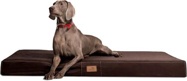 Ортопедичний лежак для собак Tierlando® Basic з анти-волоссяного поліестеру, з неслизьким дном, підвищена стабільність для великих собак, розмір 80x60 см, колір: (01 Коричневий, 120x90x13 см)