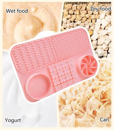 Лежак-іграшка для собак з присосками, повільний годівник, рожевий | Лежак-пазл для собак