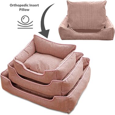 Ортопедичне ліжко для собак Petcute знімний, миючий чохол, антиковзаюче, для маленьких собак, червоний