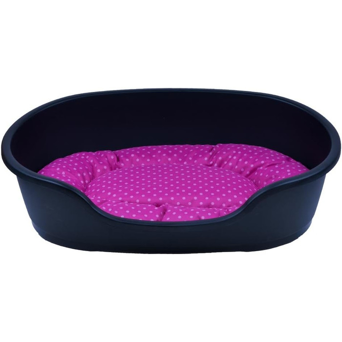 Корзина для собак Adena 58x38 см, антрацит + подушка з принтами 