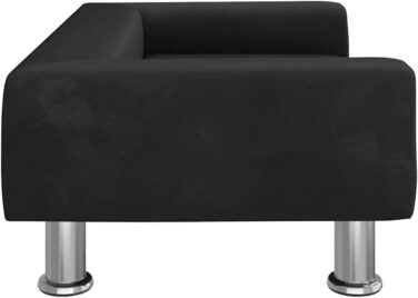 Крісло-ліжко для собак, м'яке ліжко для тварин, лежанка для маленьких собак та котів, чорний велюр, 70 x 45 x 26.5 см