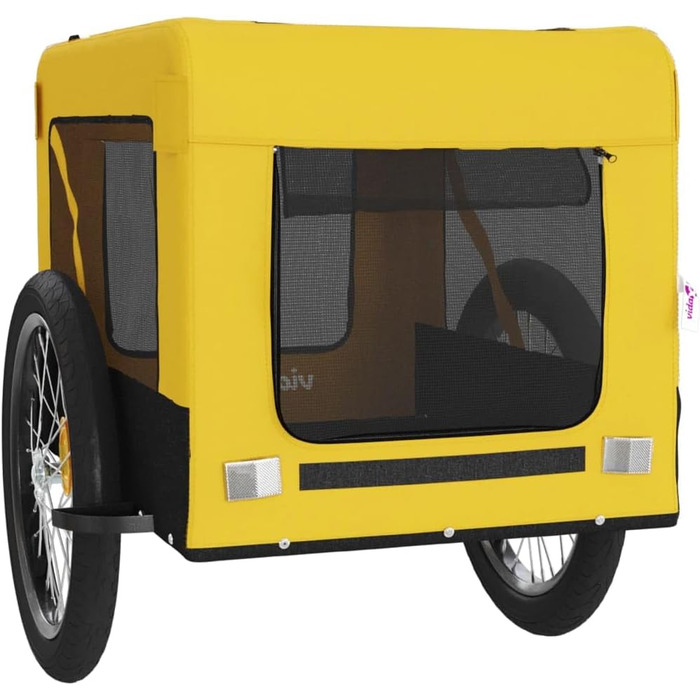 Причіп для велосипеда, переноска для собак жовто-чорного кольору, Oxford-тканина та залізо. Причіп для велосипеда, вантажний причіп, візок, вантажний велосипедний причіп. Артикул: 93924