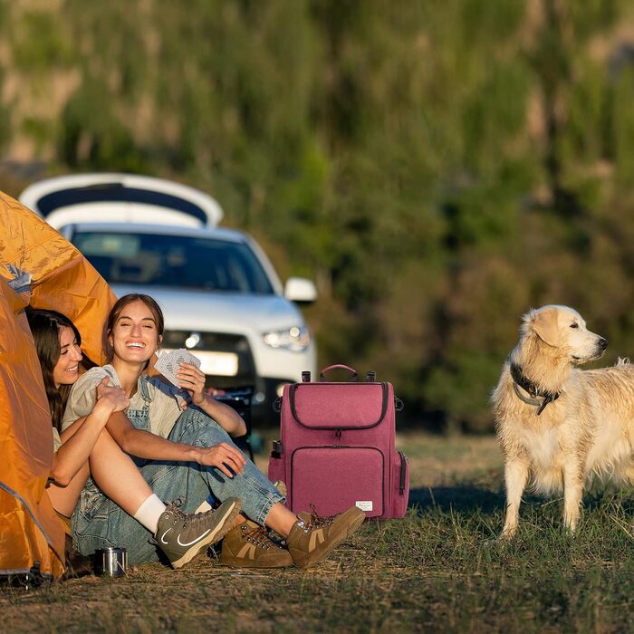 Модерна переноска для собак та котів Modoker, схвалена авіакомпаніями. Комплектація: органайзер, 2 контейнери для корму, 2 складні миски, плечовий ремінь (Рожевий)