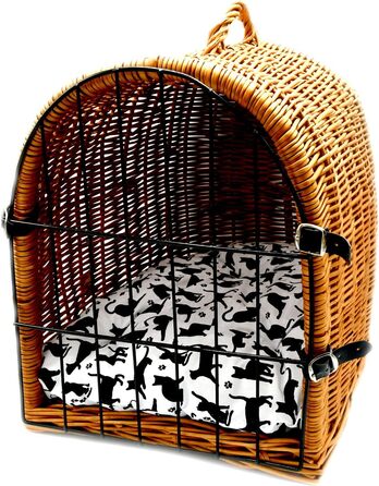 Транспортна переноска для кота MyBer® з плетіння лози, переноска для кота, котяча печера, переноска для дрібних тварин, K5-080-SK-SWKB