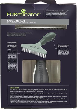 FURminator гребінець для довгошерстих собак та котів - щітка для профілактики ковтунів та сплутаного хутра, версія 2.0