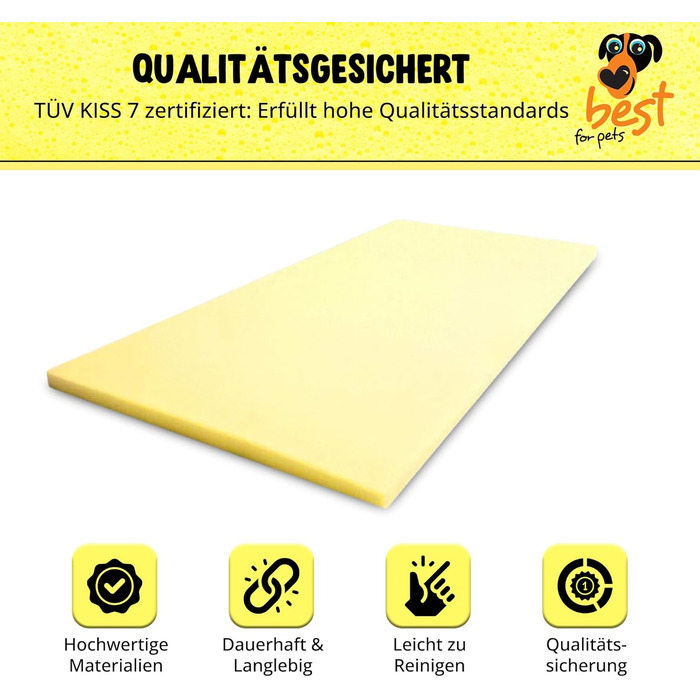 Ортопедичний лежак для собак | Лежак для собак з ефектом пам'яті | Лежак для собак з ефектом пам'яті, знімний, миючий | 45x55x4 см